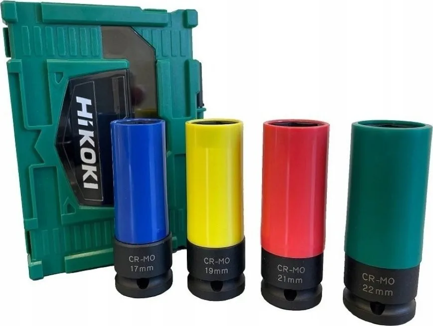 Hikoki Schlagschraubendreher-Set mit Schlagköpfen 17/19/21/22 mm