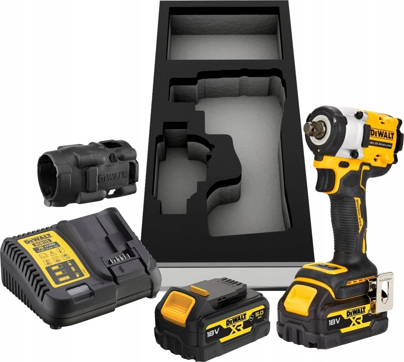 Dewalt Schlagschrauber 1/2" 18 V, 406 Nm, 2 x 5,0 Ah, mit Halterung für den Wagen, Ring DCF921P2G