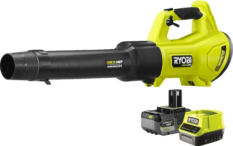 Akku-Laubbläser RYOBI ONE+ HP RY18BLXD-150, 18 V, 5,0 Ah, 12,7 m³/min, 193 km/h