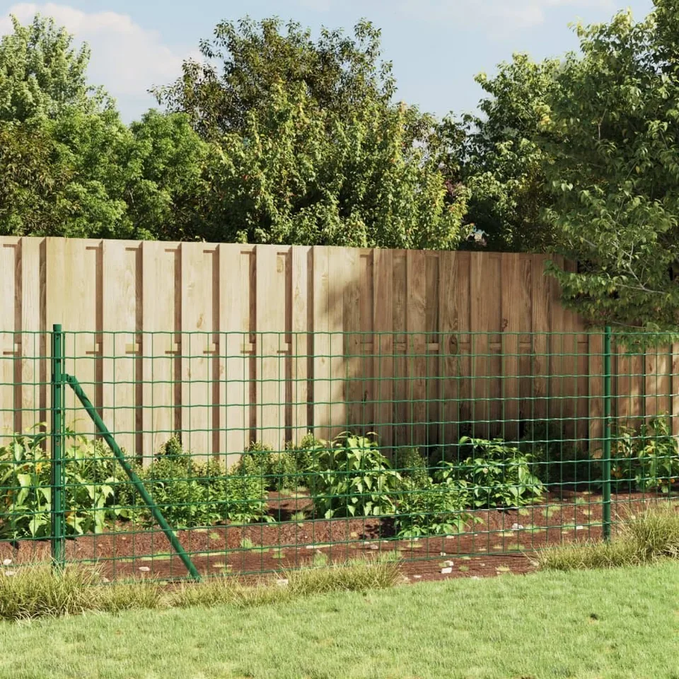 vidaXL vidaXL Maschendrahtzaun, mit Erdankern, grün, 1,1 x 25 m