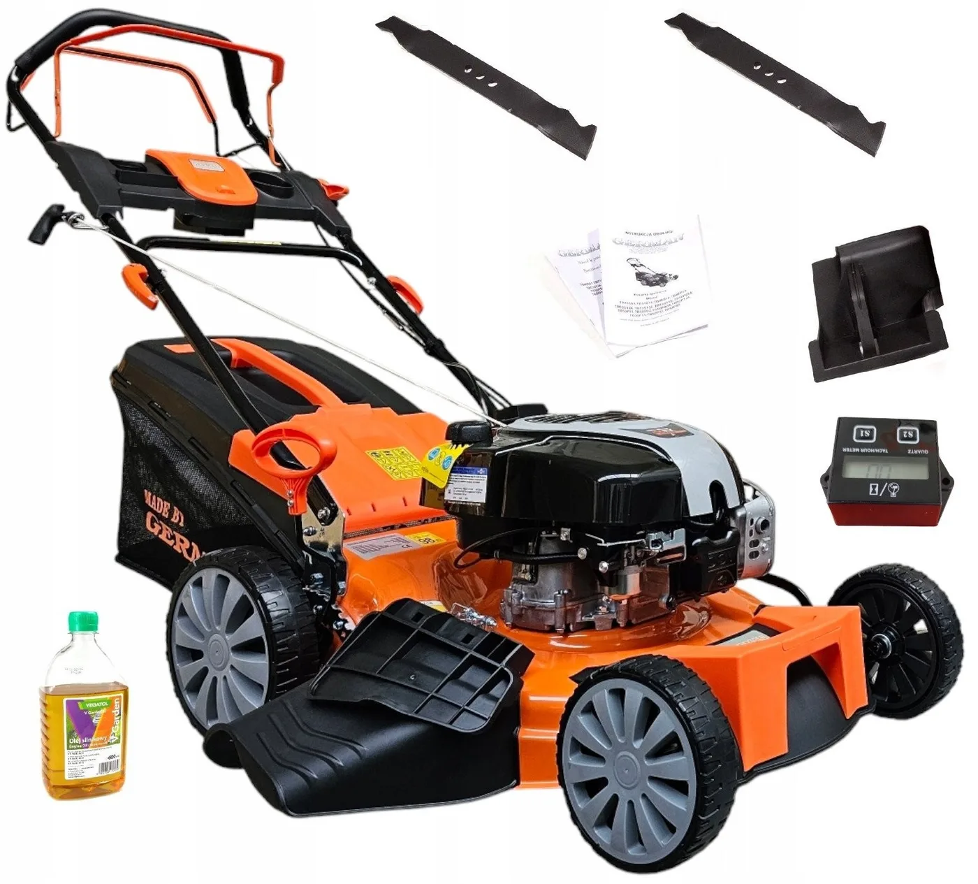 Benzinrasenmäher mit Briggs-Antrieb, 13-in-1, 54 cm + BETRIEBSSTUNDENZÄHLER GERMAN