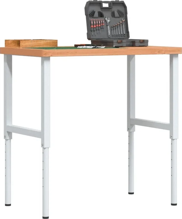 vidaXL vidaXL Arbeitstisch, 100 x 60 x (73–99,5) cm, rechteckig, Buchenholz