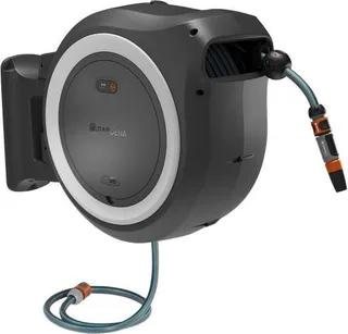 Gardena GARDENA Akku-Wandschlauchbox PowerRoll XL 18 V P4A, 35 Meter, Schlauchaufroller (grau/weiß, Li-Ionen-Akku 2,5 Ah, POWE