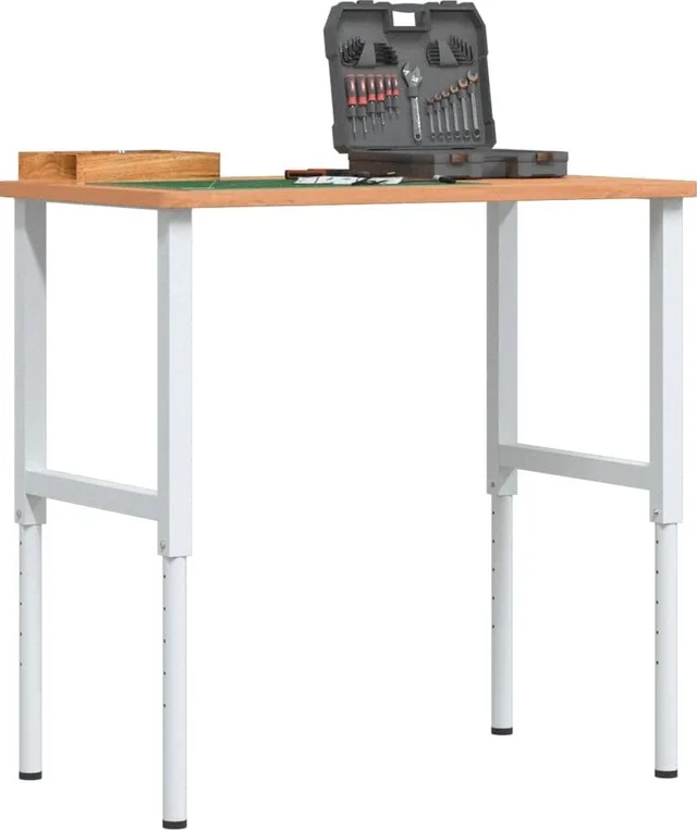 vidaXL vidaXL Arbeitstisch, 100 x 60 x (71,5–98) cm, rechteckig, Buchenholz