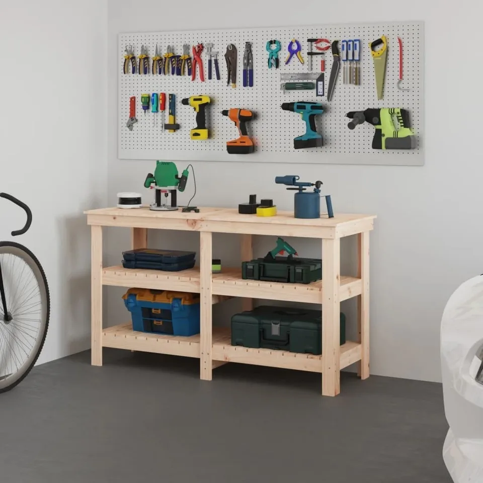 vidaXL vidaXL Arbeitstisch, 142,5 x 50 x 80 cm, massives Kiefernholz