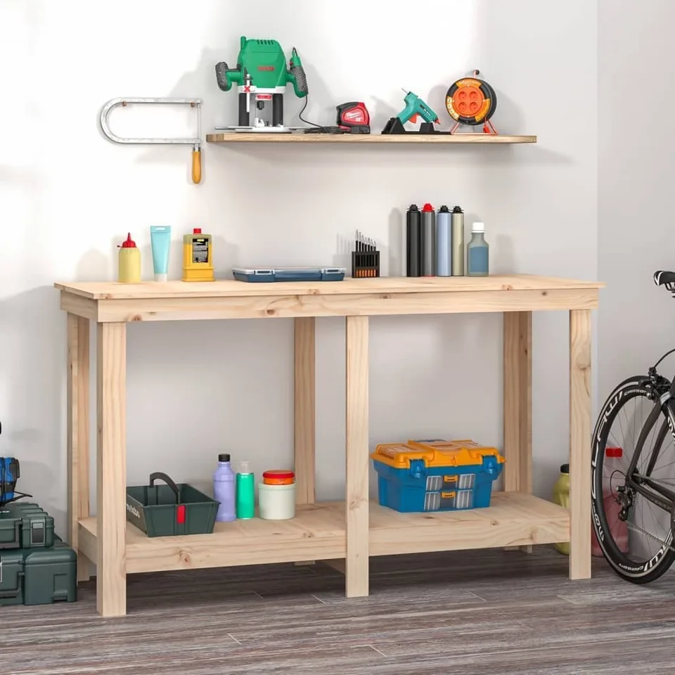 vidaXL vidaXL Arbeitstisch, 140 x 50 x 80 cm, massives Kiefernholz