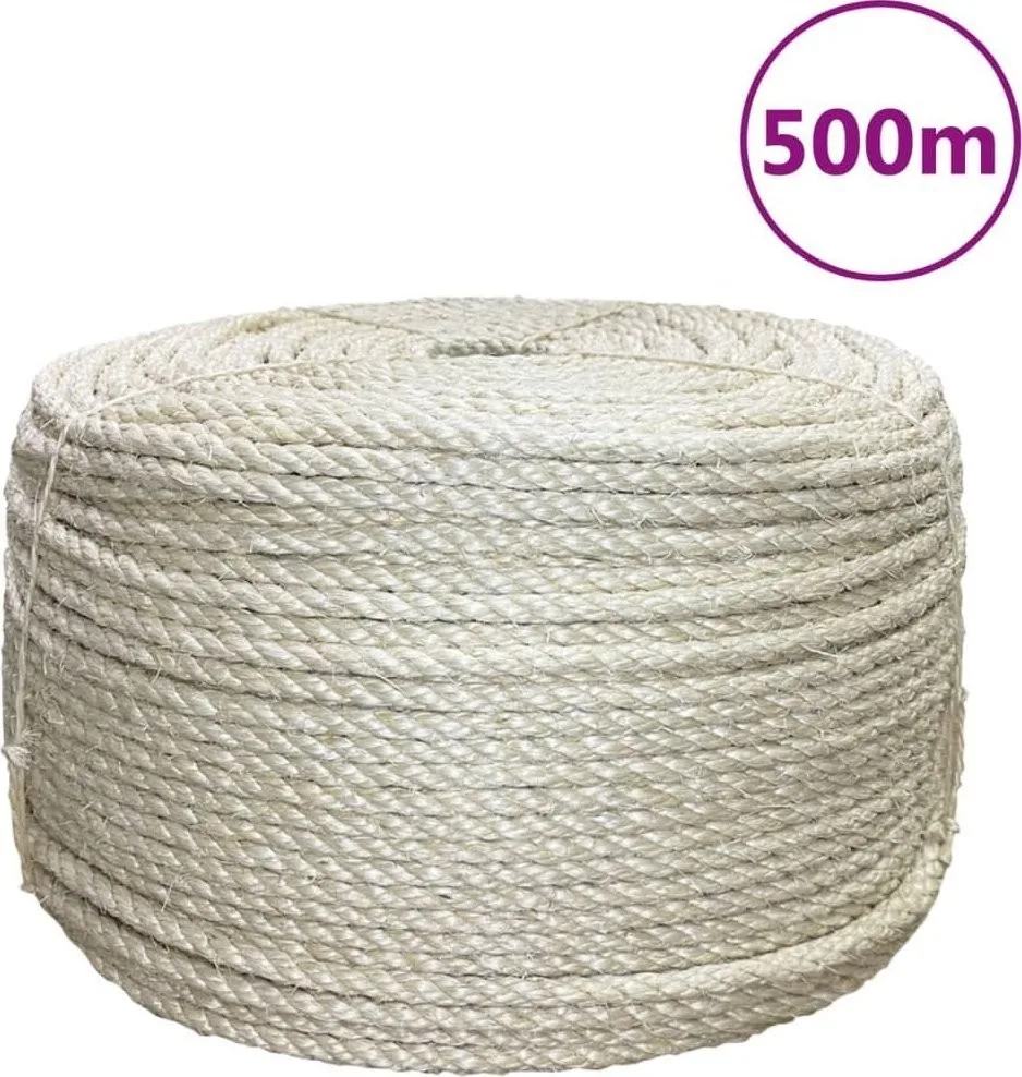 vidaXL Seil, 100 % Sisal, 10 mm, 500 m