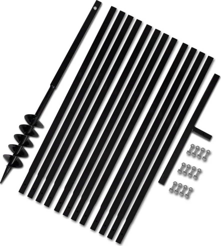 vidaXL Erdbohrer mit Griff, 100 mm, mit Verlängerungsrohr, 13 m, Stahl