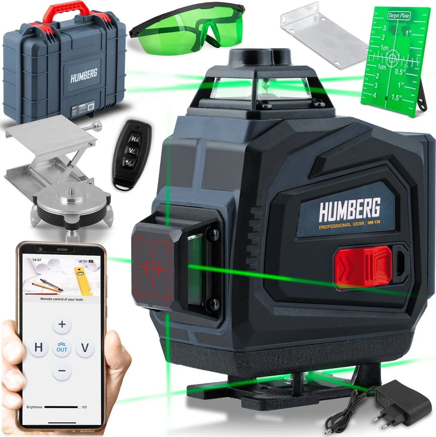 Humberg Kreuzlaser im Koffer + Zubehör Humberg HM-170