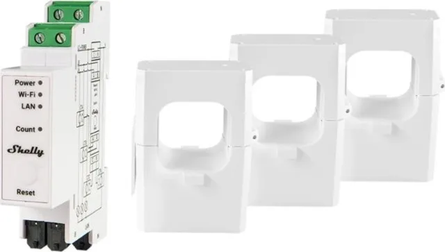Shelly PRO 3EM 400A WIFI – bidirektionaler Stromverbrauchsmesser