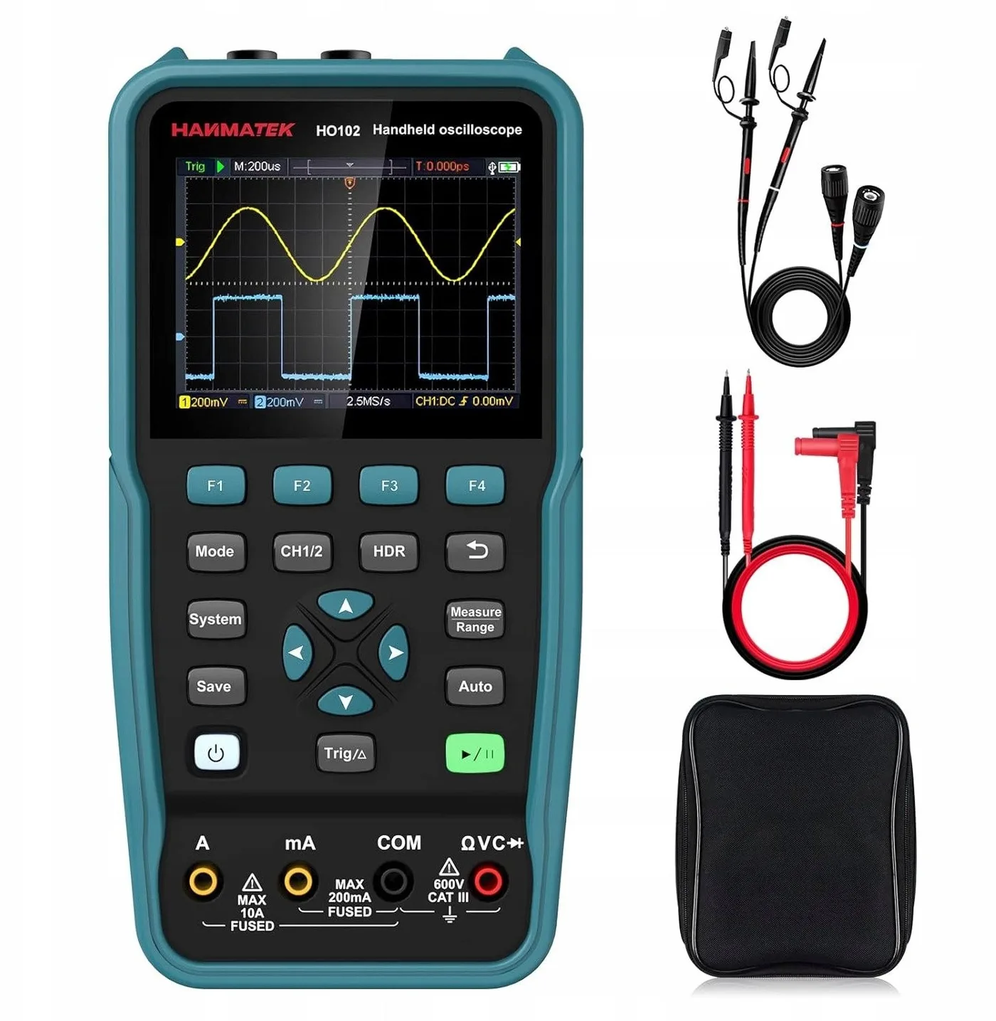 HANMATEK Digitaloszilloskop, tragbares Digitaloszilloskop HO102 und Multimeter