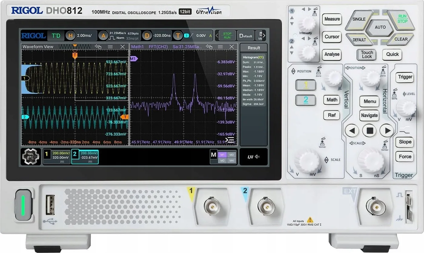 Rigol RIGOL DHO812 tragbares Digitaloszilloskop, Bandbreite 100 MHz, 12 Bit