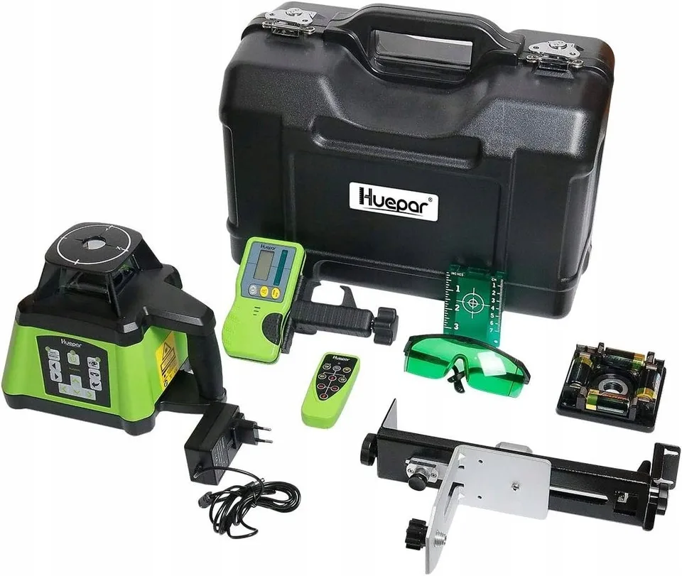 Huepar RL200HVG Set mit selbstnivellierenden 360°-Kreuzlinienlasern