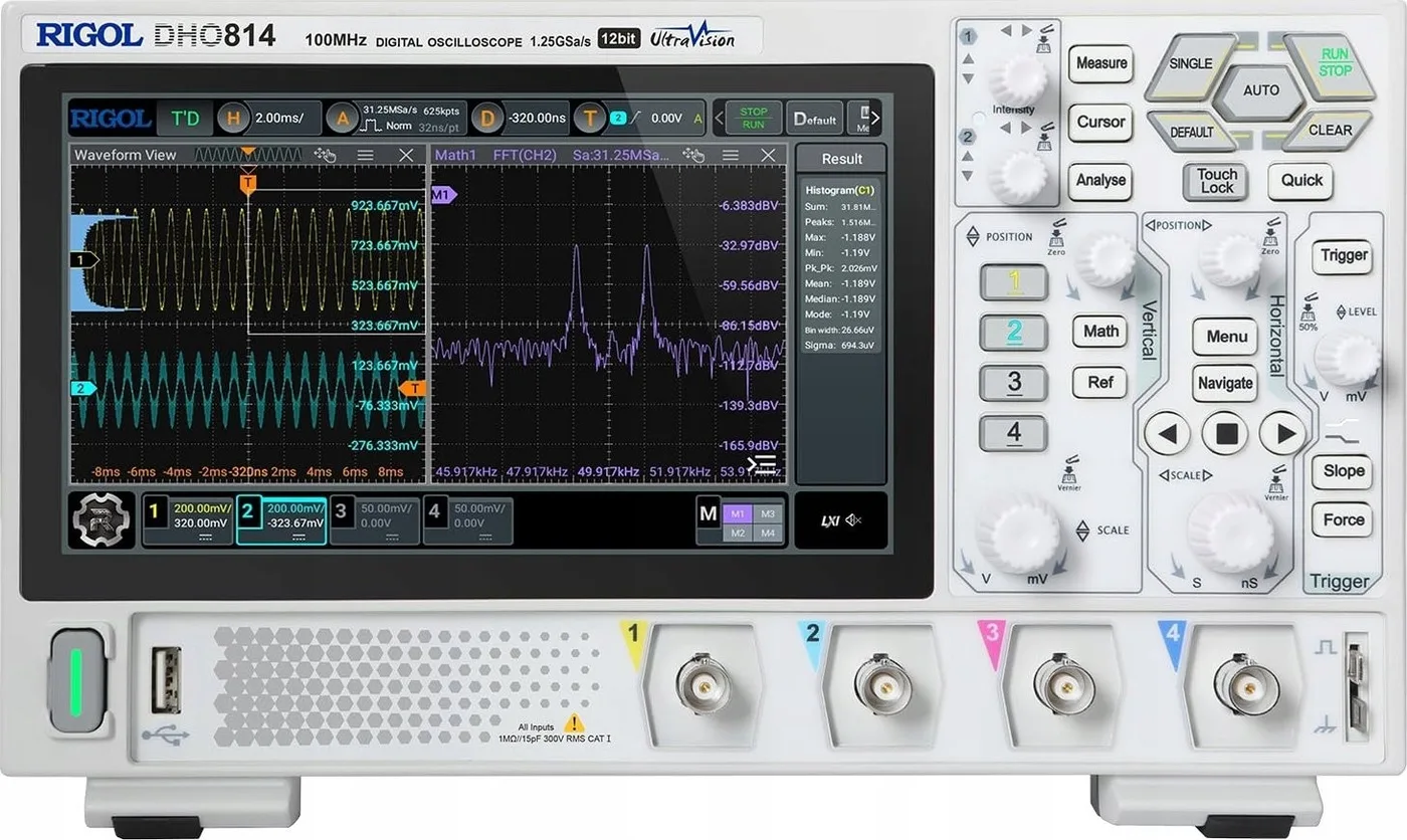 Rigol RIGOL DHO814 tragbares Digitaloszilloskop, Bandbreite 100 MHz