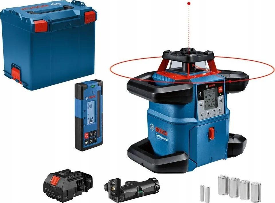 Bosch Akku-Rotationslaser GRL 600 CHV Professional, 18 Volt (blau, ohne Akku und Ladegerät, rote Laserlinie, in L-BOXX)