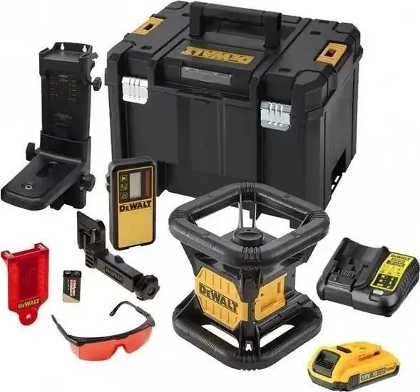 Dewalt Rotationslaser DCE074 + Ladegerät DE0734 + Stativ DE0736 + Sockel