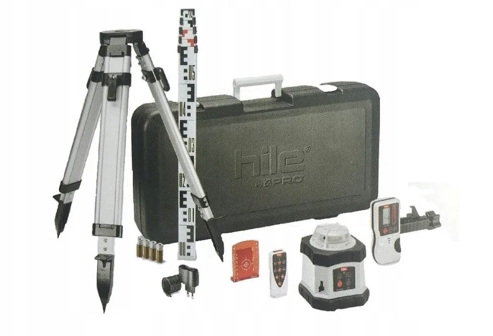 HILE D400 ROTATIONSLASER + STATIV + Nivellierlatte
