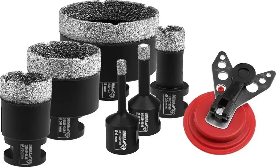 Dedra Diamantbohrerset VB 6, 8, 20, 35, 50, 68 mm, Führungsring