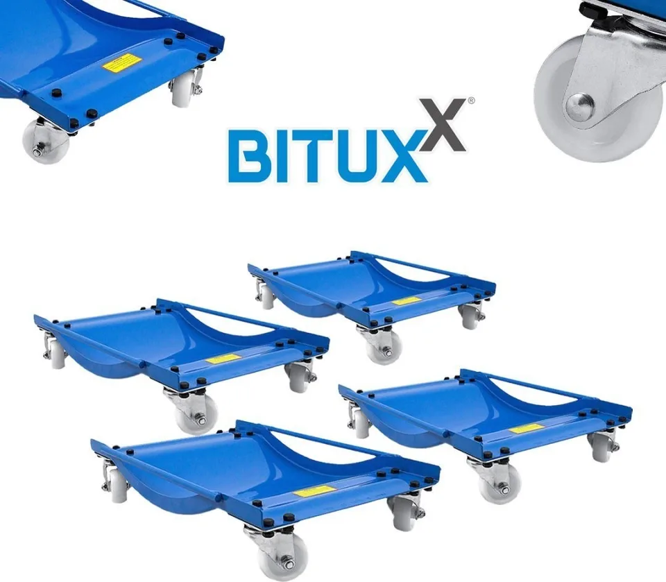 Bituxx Manövrierwagen, 4er-Set, Werkstattwagen, fahrbar, für das Auto BITUXX