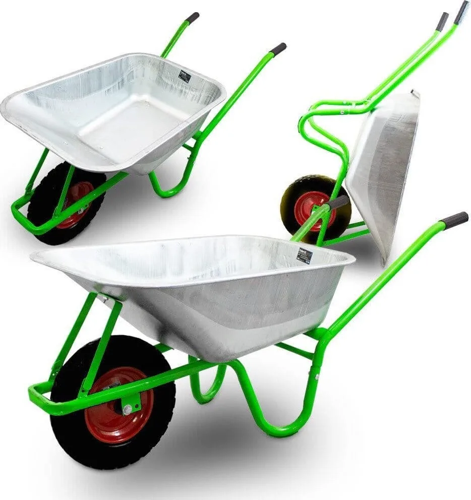 Bituxx Robuste Bau-Schubkarre 250 kg Gartenkarre 100 l mit Vollrad BITUXX