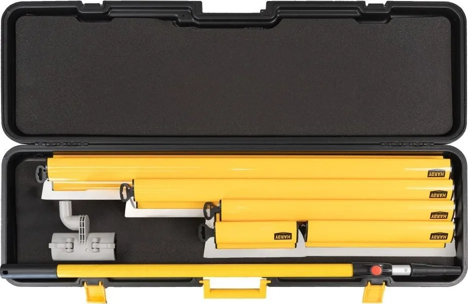 HARDY-Spachtelset für Spachtelmasse (25, 40, 60, 80, 100 cm) + Koffer + Teleskopstiel