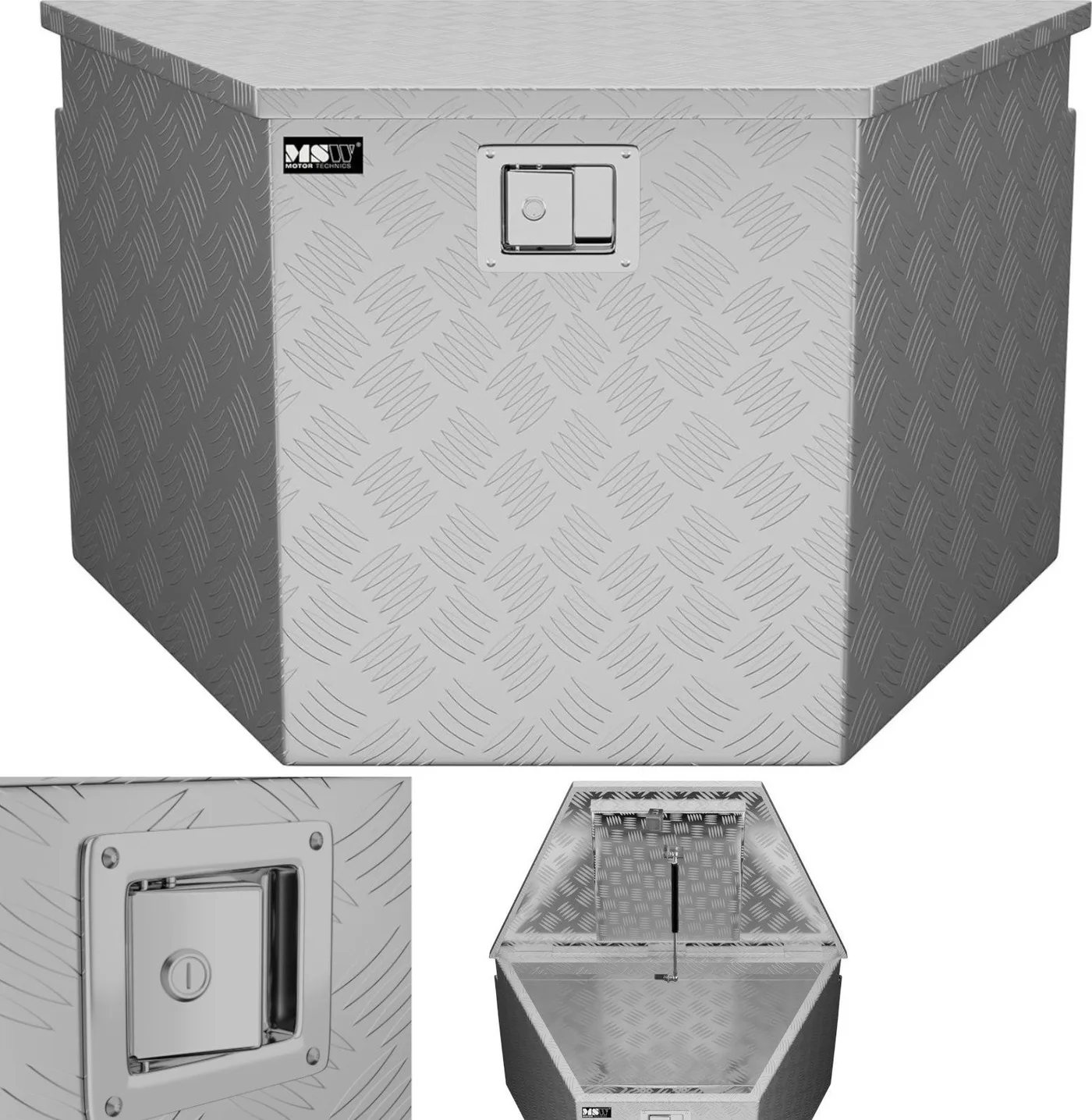 MSW Transport-Werkzeugkasten aus Aluminium, abschließbar, 150 l, 81,5 x 47,5 x 46 cm Transport-Werkzeugkasten a