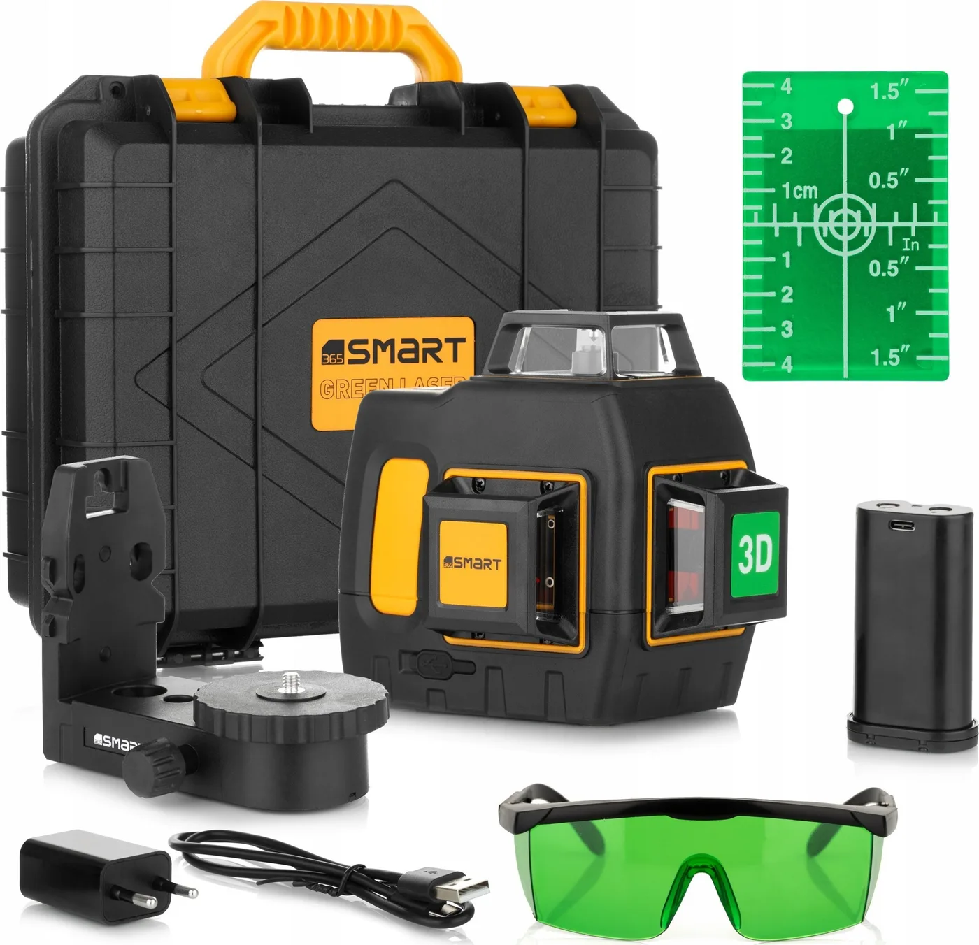 SMART365 3x360°-Flächenlaser, 40 m, grüne Fernbedienung, Bluetooth