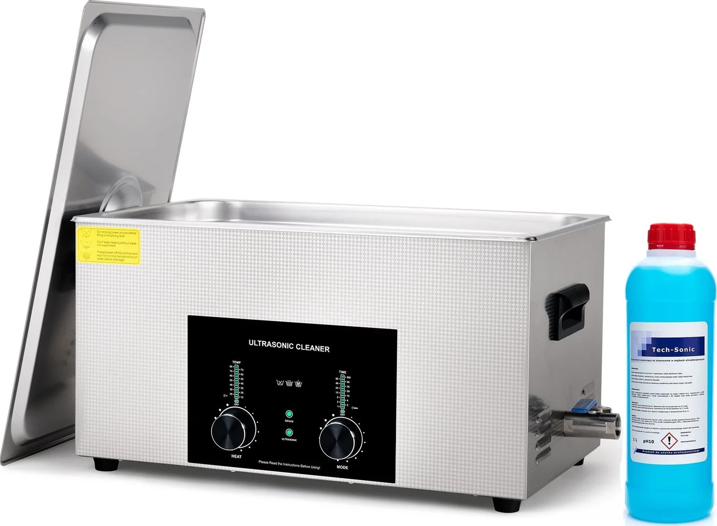 Techrebal Ultraschallreiniger mit Heizelement, 980 W, 22 l, Elektronik