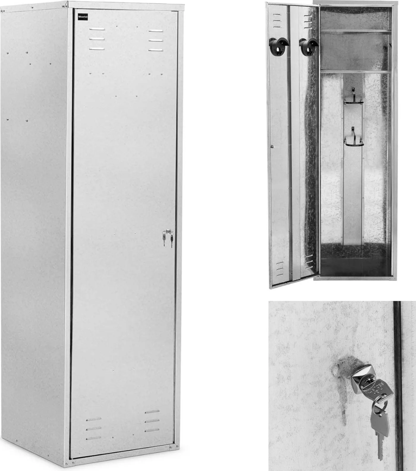 Wiesenfield Sattelschrank für Reitausrüstung aus verzinktem Stahl, 60 x 60 x 200 cm Sattelschrank für Reitausrüstung aus Stahl