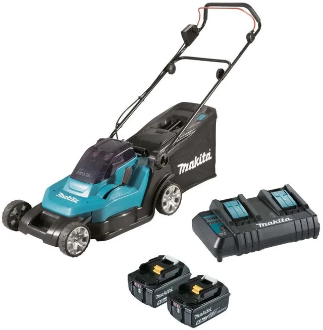 Makita Akku-Rasenmäher MAKITA.AKKU-RASENMÄHER 2x18V 2x5,0Ah 43cm DLM432CT2 MDLM432CT2