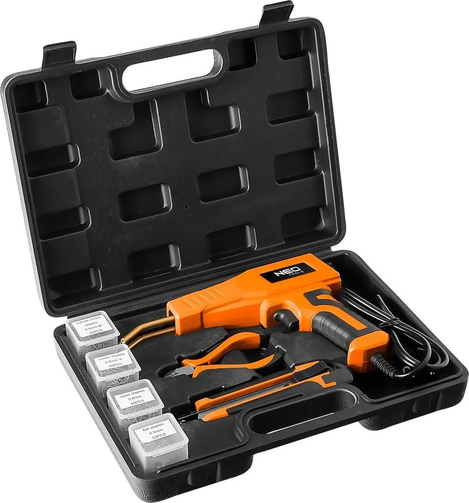Neo-Lötkolben für Kunststoff, 50 W, Set + 200 Heftklammern