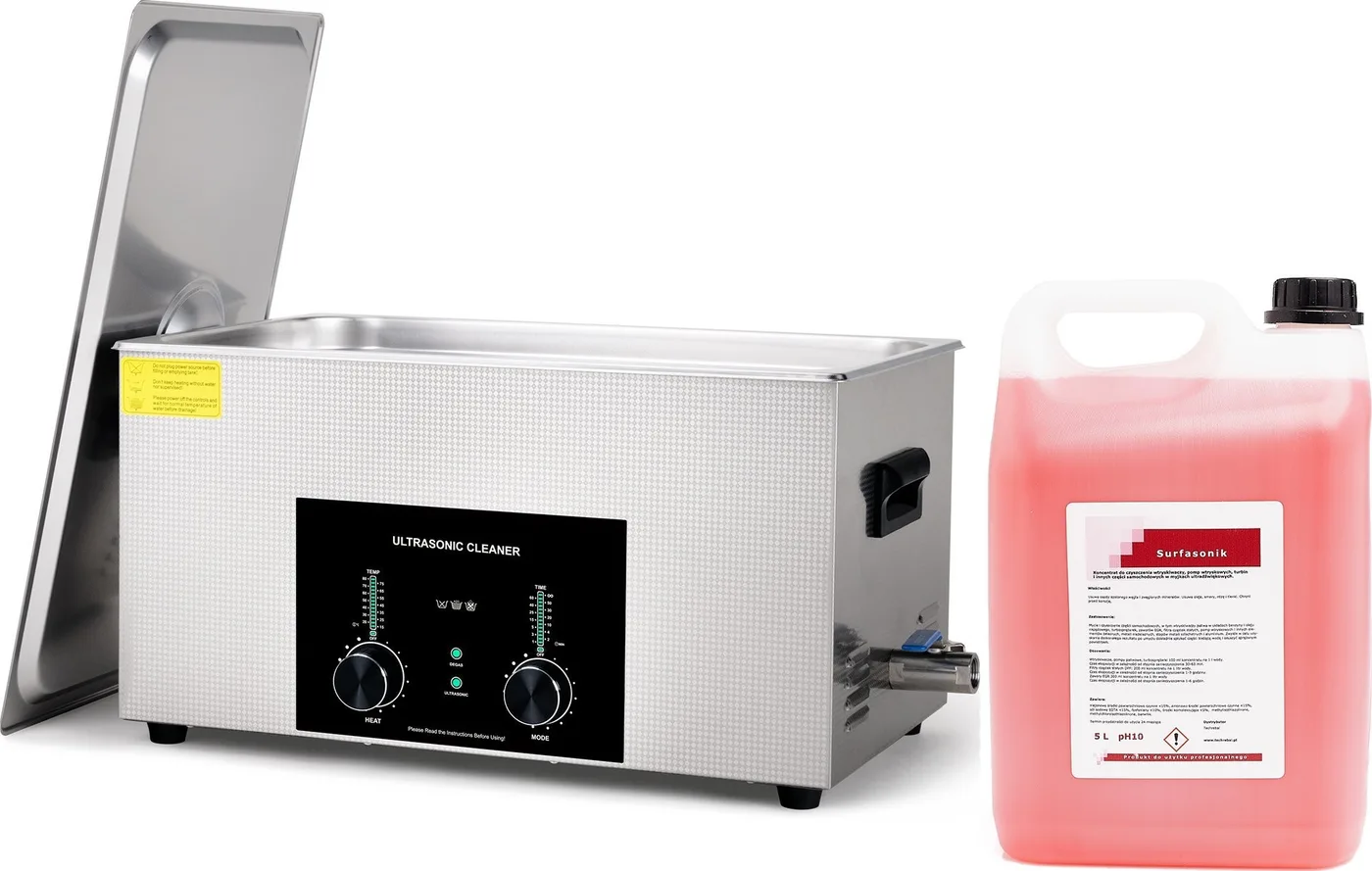Techrebal Ultraschallreiniger mit Heizelement, 980 W, 22 l, 5 l Reinigungsflüssigkeit