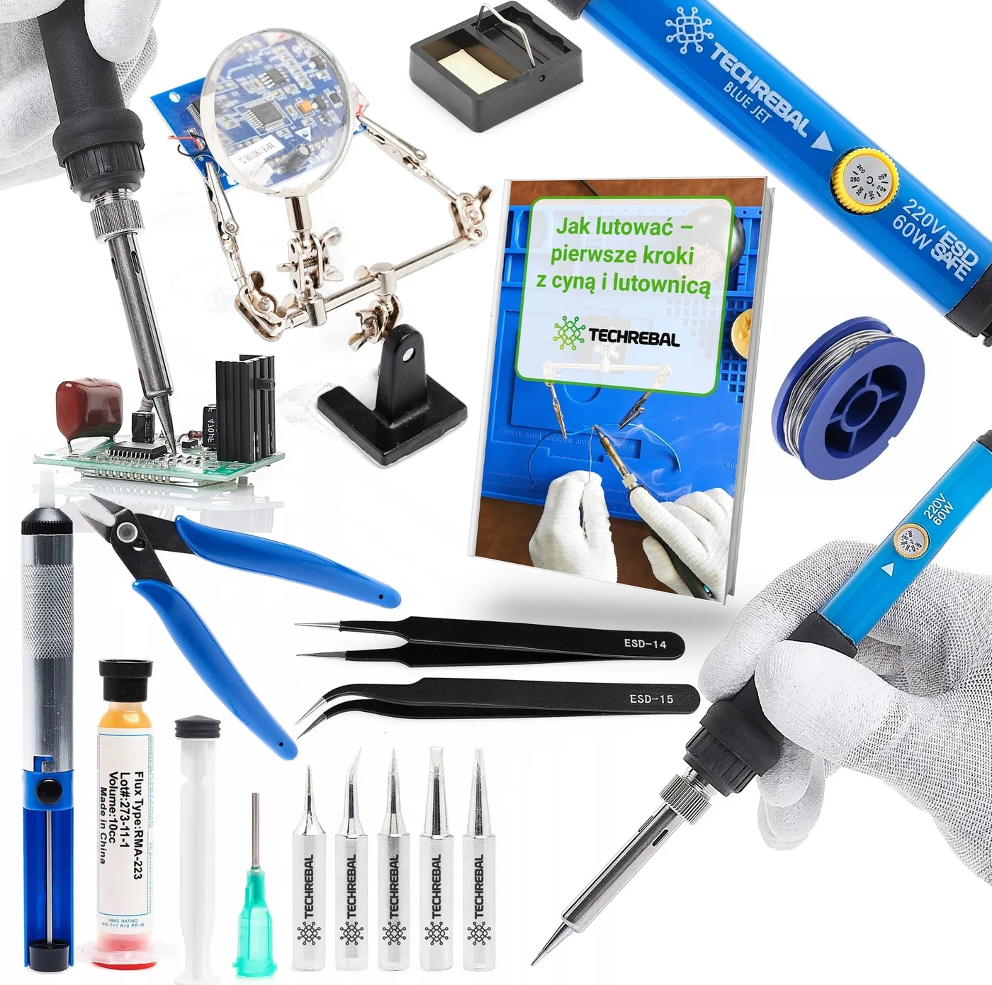 Präzisions-Lötkolben Techrebal Blue Jet 60 W – Löt-Set