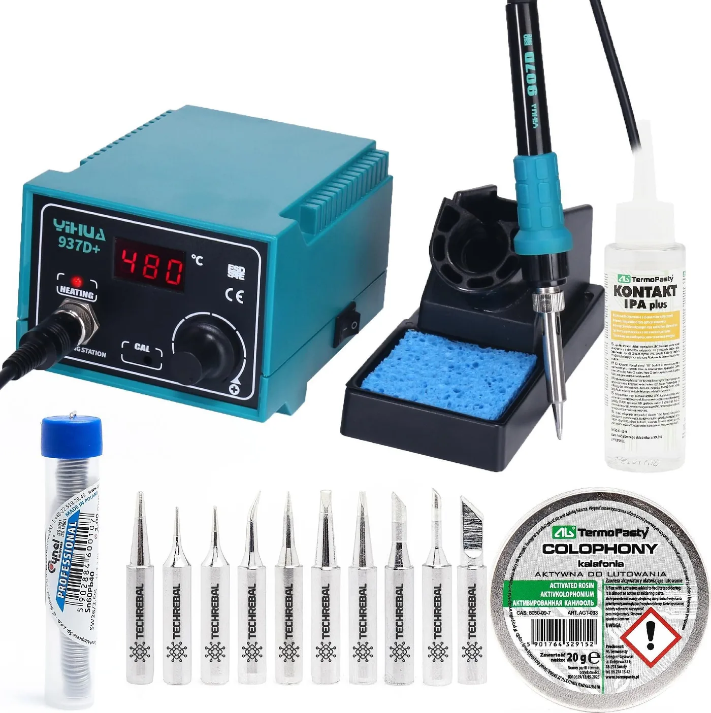 Techrebal Lötstation Yihua 937D+ Lötspitzen KIT10