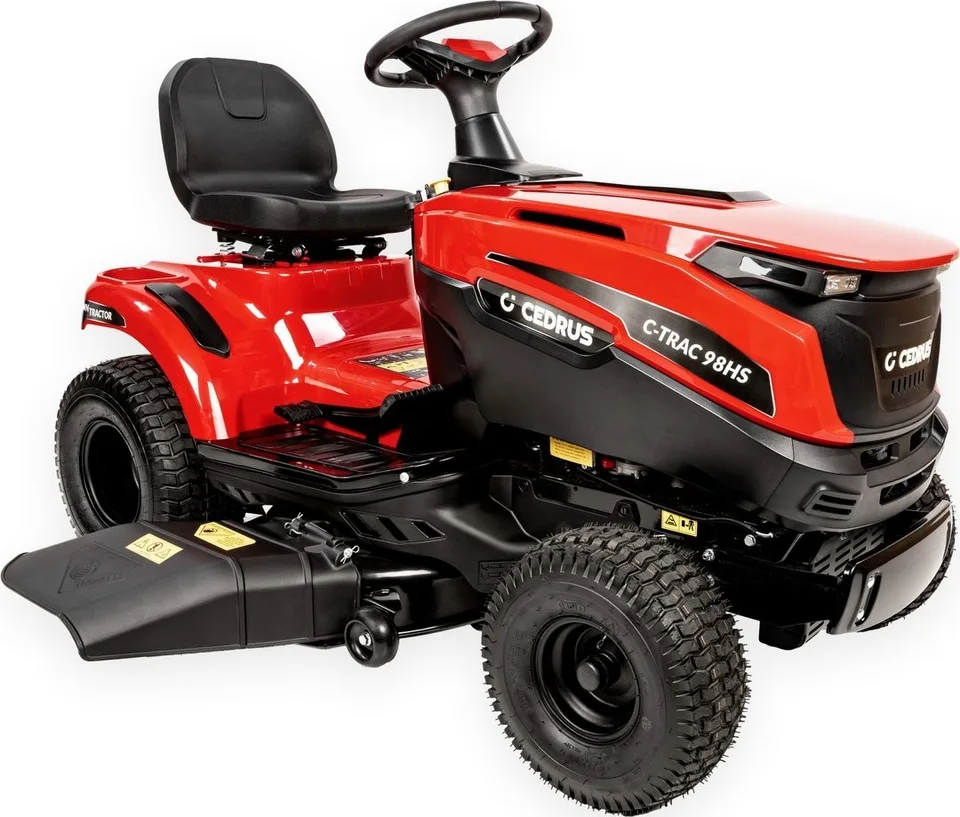 Cedrus C-Trac 98Hs Rasentraktor mit Seitenauswurf – Selbstfahrender Benzin-Rasenmäher mit Hydrostat-Antrieb / 98 cm / 16 km/h