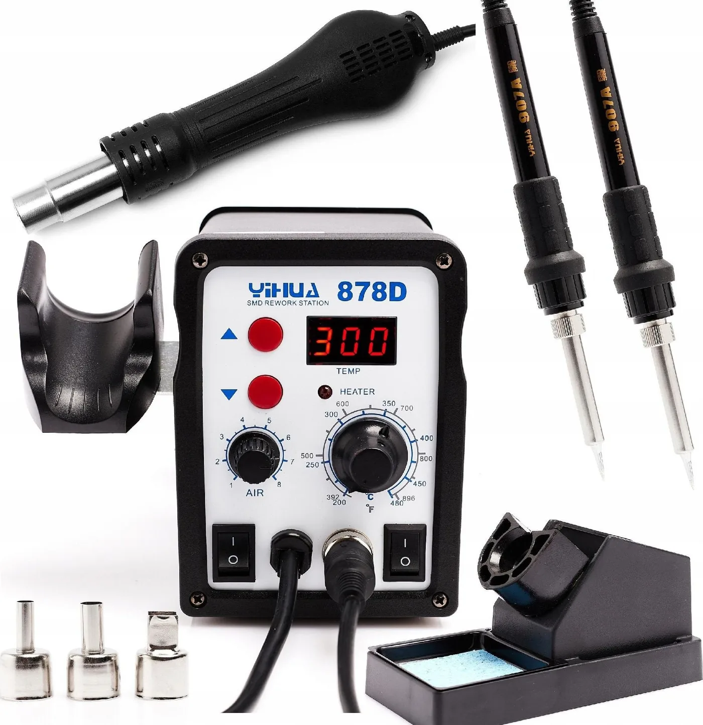 Techrebal Set: Lötstation Yihua 878D + Ersatzlötkolben 907A