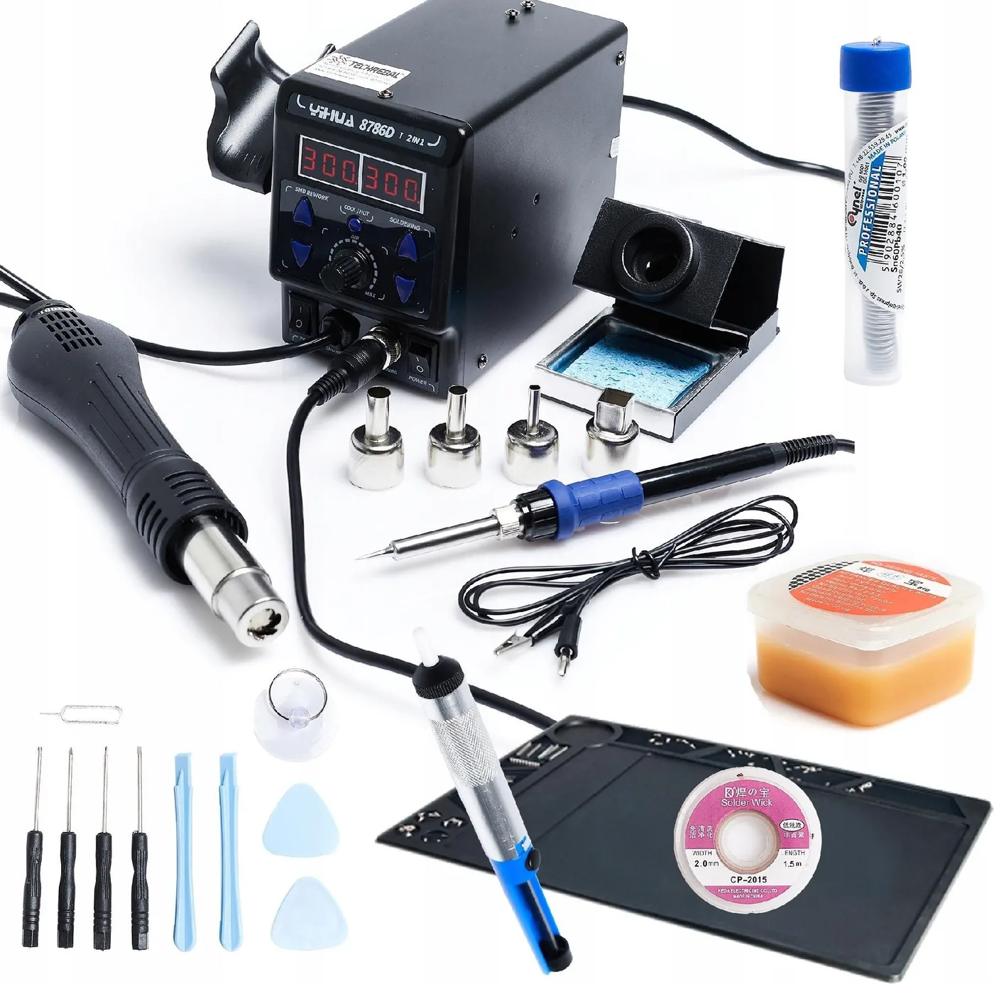 Techrebal GROSSES SET 2-in-1-Station YIHUA 8786D-I Lötmatte