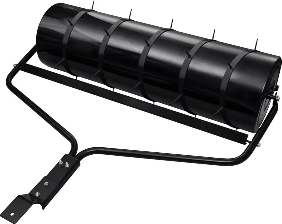 vidaXL Rasenwalze mit Belüfter, schwarz, 63 l, Eisen