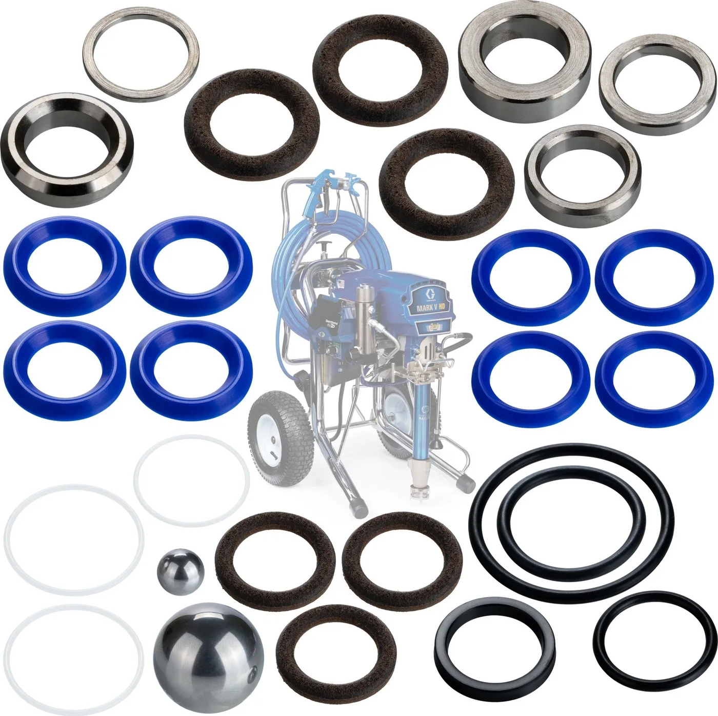 Rosfix Reparaturset für die Pumpe des Lackieraggregats Graco Mark V 1095 5900 1595 HQ