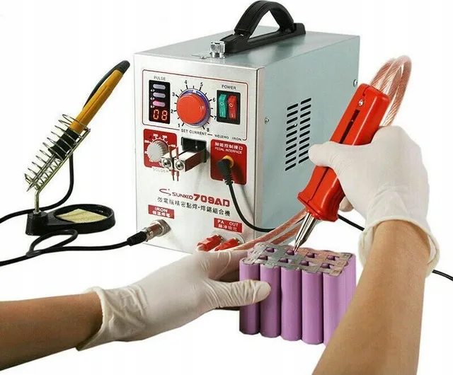 Rosfix Impuls-Punktschweißgerät für Batteriezellen, Lötkolben T12 SUNKKO 709AD