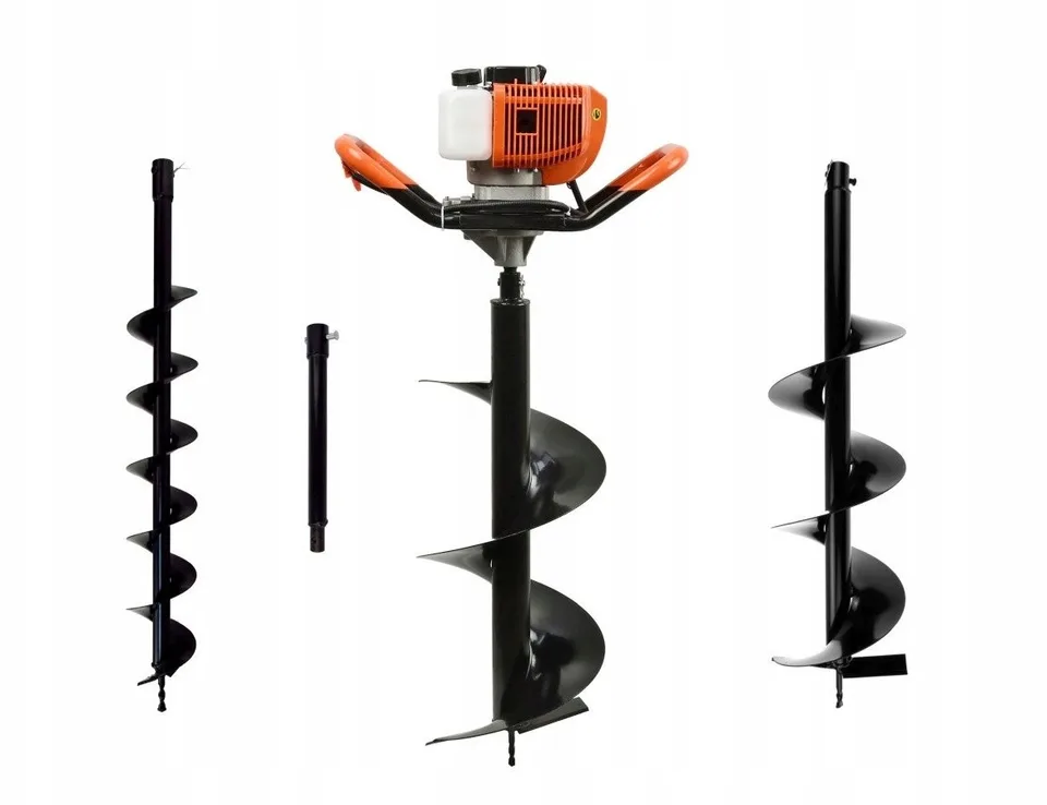 Benzinbohrmaschine + Bohrer (10 cm, 20 cm, 30 cm) + Adapter 50 cm (1/2)