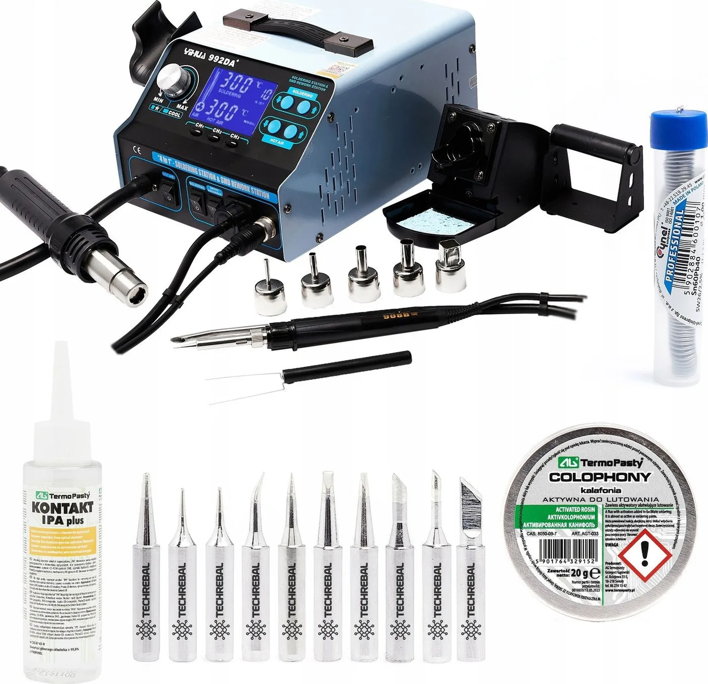 Techrebal Lötstation Yihua 992DA++ Lötspitzen KIT10
