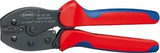 Knipex PreciForce Crimpzange 97 52 34 SB (rot/blau, Abisolieren, Crimpen 0,1–2,5 mm)