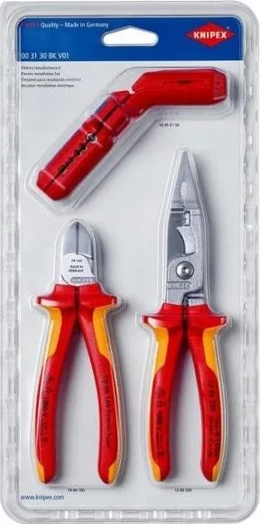 Knipex Werkzeugsatz für Elektroinstallationsarbeiten 340 mm 00 31 30 BK V01 (00 31 30 BK V01)