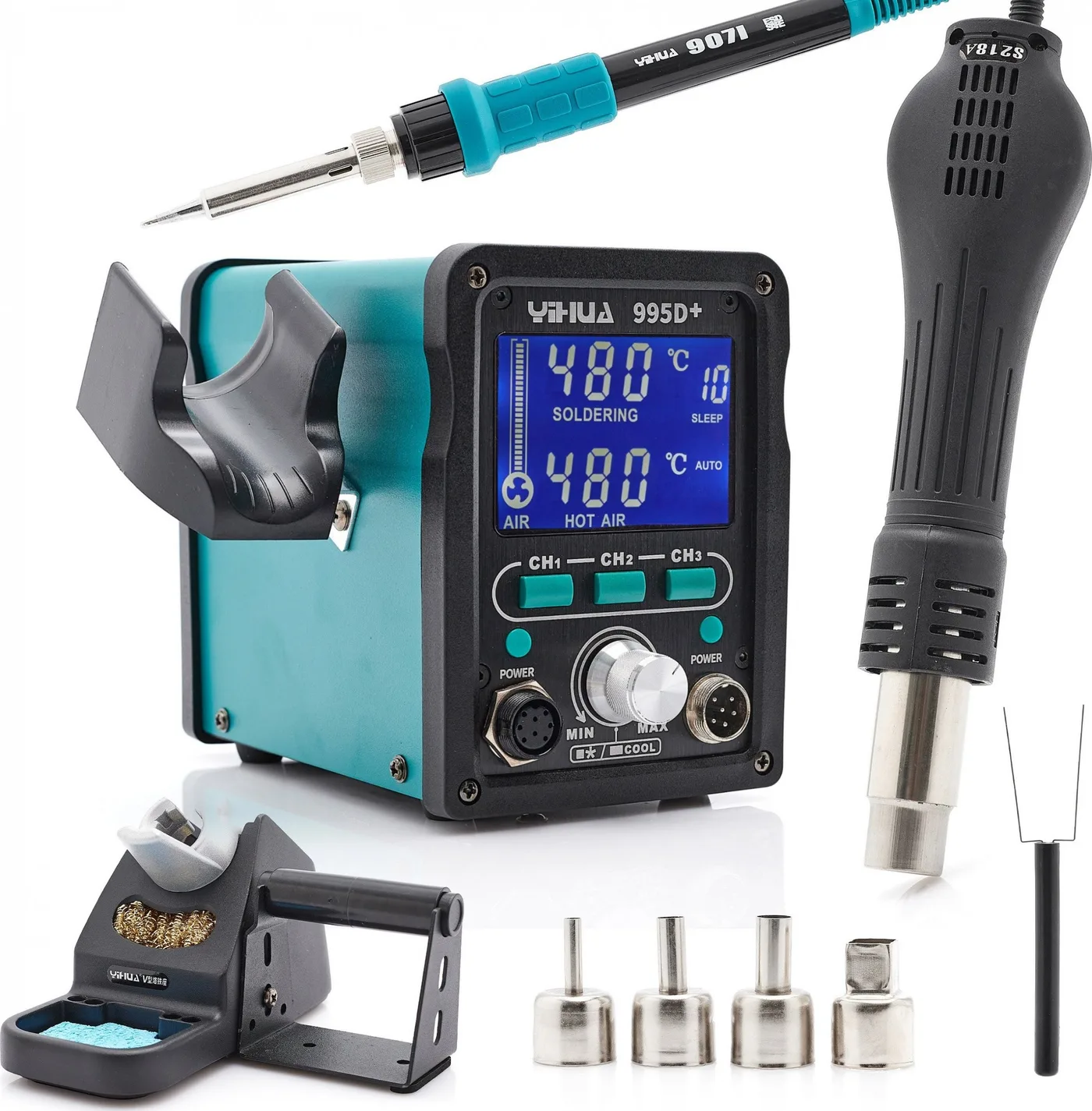 Techrebal YIHUA 995D+ Heißluftstation 3-in-1-Set Lötkolben