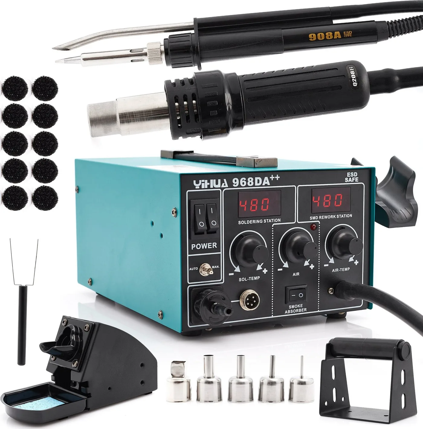 Techrebal HOT AIR LÖT-ABSAUGUNG 4-IN-1 YIHUA 968DA++ LÖTSTATION