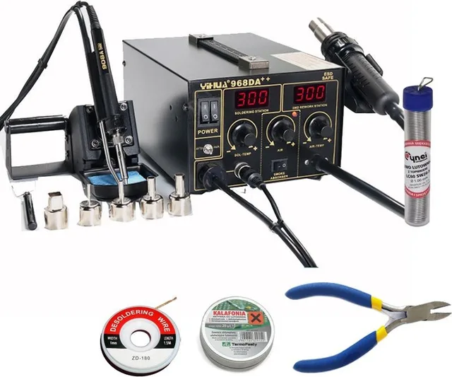 Techrebal Set: Lötstation Yihua 968DA++ + Schere KIT11