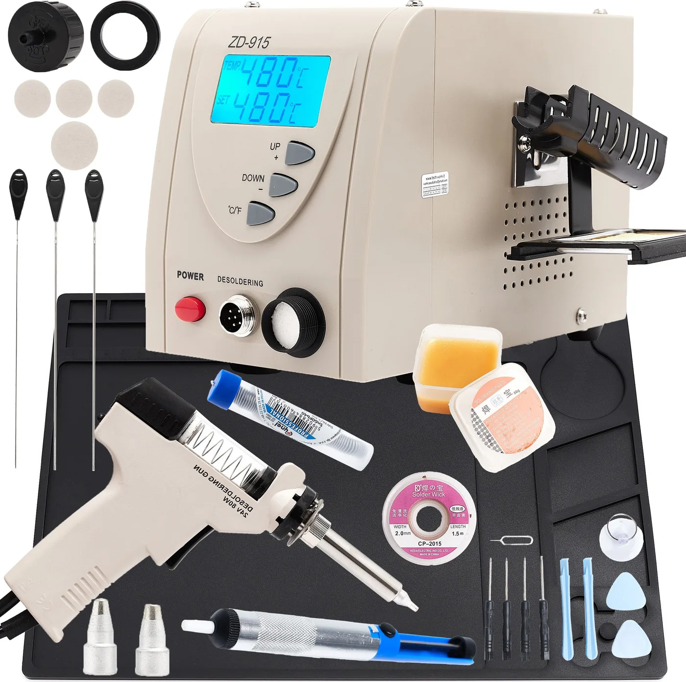 Techrebal Entlötstation ZD-915 – Absaugmatte und Flussmittel
