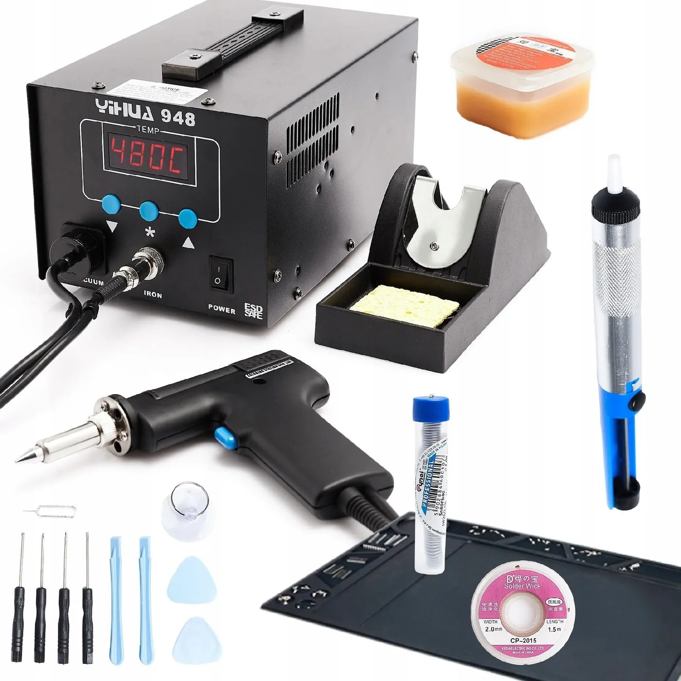 Techrebal Lötstation YIHUA 948 75 W ESD-Matte Flussmittel Zinn