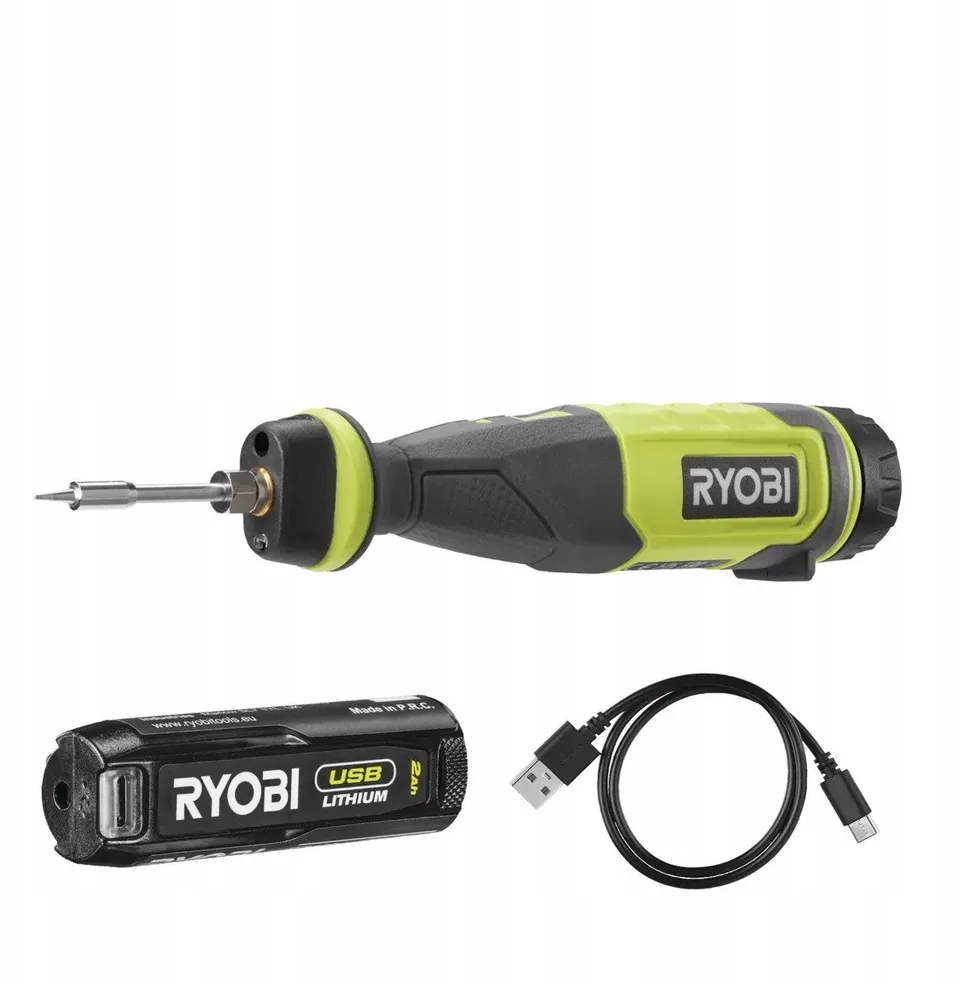 Akku-Lötkolben RYOBI RSI4-120G, 4,0 V, 2,0 Ah Li-Ion, 460 °C, inklusive Lötkolben